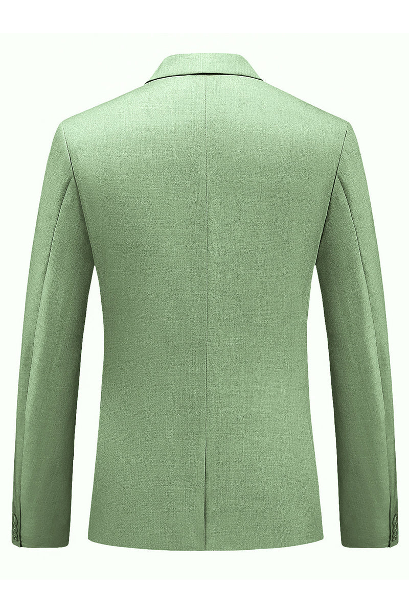 Laden Sie das Bild in den Galerie-Viewer, Hellgrünes Gekerbtes Revers 3-teilige Formelle Herrenanzüge