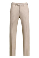 Laden Sie das Bild in den Galerie-Viewer, Khaki Gestreifte 3-teilige Herrenanzüge mit gekerbtem Revers