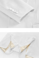 Laden Sie das Bild in den Galerie-Viewer, Weiß 3 Stück Schal Revers Herren Hochzeitsanzüge