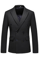 Laden Sie das Bild in den Galerie-Viewer, Schwarze Spitzrevers 3 Stück Satin Herren Ballanzüge