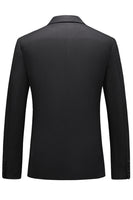 Laden Sie das Bild in den Galerie-Viewer, Schwarze Spitzrevers 3 Stück Satin Herren Ballanzüge