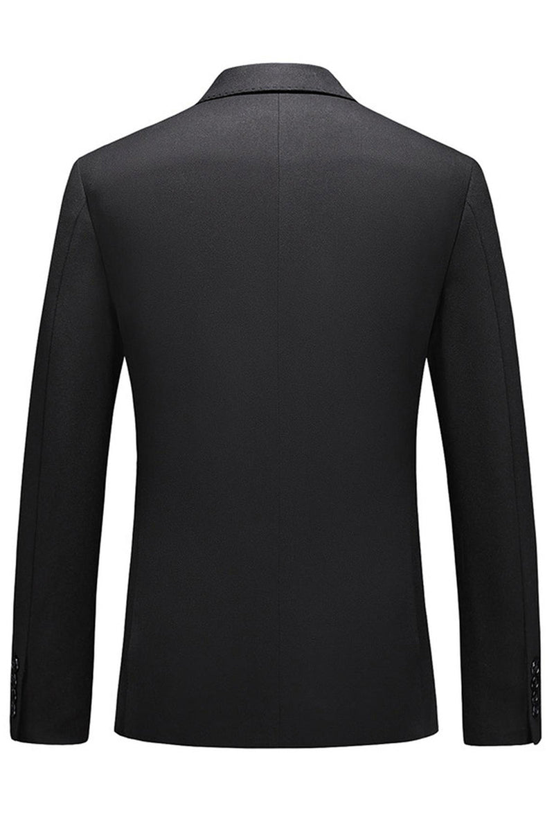 Laden Sie das Bild in den Galerie-Viewer, Schwarze Spitzrevers 3 Stück Satin Herren Ballanzüge