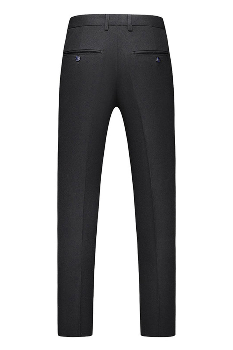 Laden Sie das Bild in den Galerie-Viewer, Schwarze Spitzrevers 3 Stück Satin Herren Ballanzüge