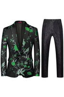 Laden Sie das Bild in den Galerie-Viewer, Einreihiger Jacquard mit gekerbtem Revers 2-teilige Lila Herren Ballanzüge