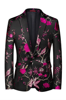 Einreihiger Jacquard mit gekerbtem Revers 2-teilige Lila Herren Ballanzüge