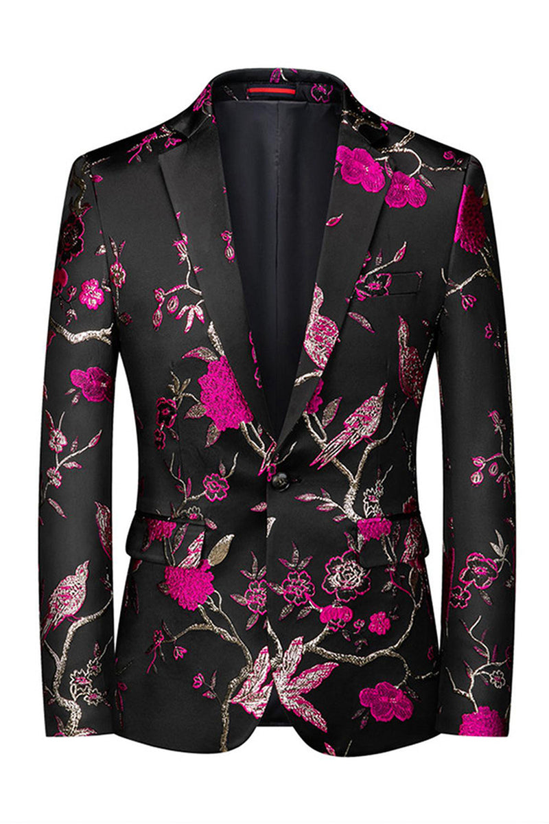 Laden Sie das Bild in den Galerie-Viewer, Einreihiger Jacquard mit gekerbtem Revers 2-teilige Lila Herren Ballanzüge