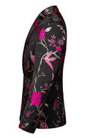 Laden Sie das Bild in den Galerie-Viewer, Einreihiger Jacquard mit gekerbtem Revers 2-teilige Lila Herren Ballanzüge