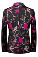 Laden Sie das Bild in den Galerie-Viewer, Einreihiger Jacquard mit gekerbtem Revers 2-teilige Lila Herren Ballanzüge