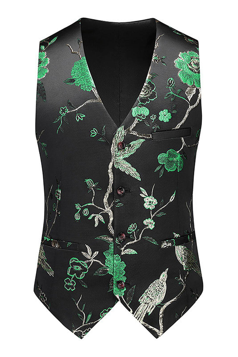 Laden Sie das Bild in den Galerie-Viewer, Blaue 3-teilige Jacquard Anzüge aus Jacquard für Herren mit gekerbtem Revers