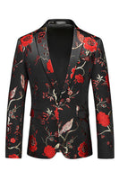 Laden Sie das Bild in den Galerie-Viewer, Blaue 3-teilige Jacquard Anzüge aus Jacquard für Herren mit gekerbtem Revers