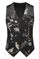 Laden Sie das Bild in den Galerie-Viewer, Blaue 3-teilige Jacquard Anzüge aus Jacquard für Herren mit gekerbtem Revers