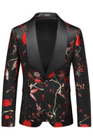 Laden Sie das Bild in den Galerie-Viewer, Lila Schal Revers Jacquard 3 Stück Herren Ballanzüge