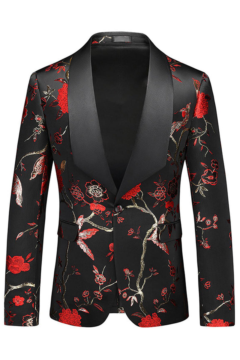 Laden Sie das Bild in den Galerie-Viewer, Lila Schal Revers Jacquard 3 Stück Herren Ballanzüge