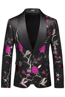 Laden Sie das Bild in den Galerie-Viewer, Lila Schal Revers Jacquard 3 Stück Herren Ballanzüge