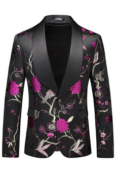 Lila Schal Revers Jacquard 3 Stück Herren Ballanzüge