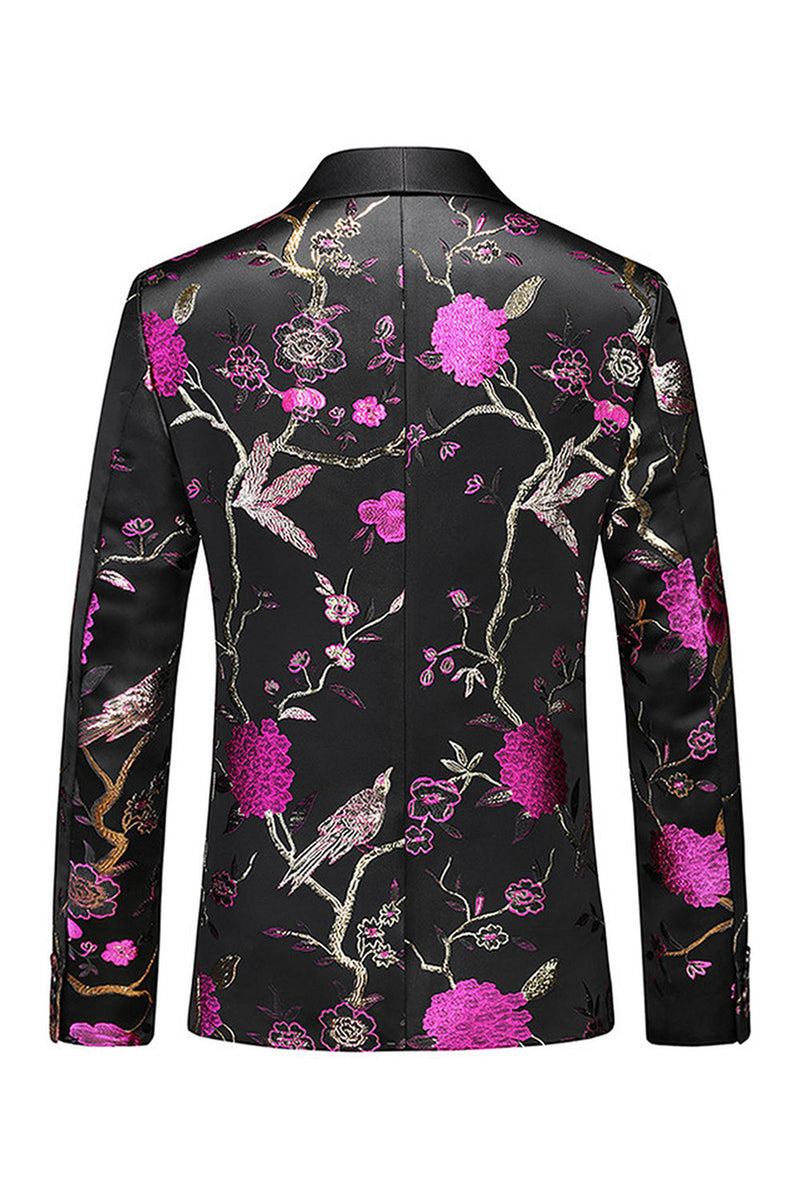 Laden Sie das Bild in den Galerie-Viewer, Lila Schal Revers Jacquard 3 Stück Herren Ballanzüge