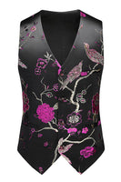 Laden Sie das Bild in den Galerie-Viewer, Lila Schal Revers Jacquard 3 Stück Herren Ballanzüge