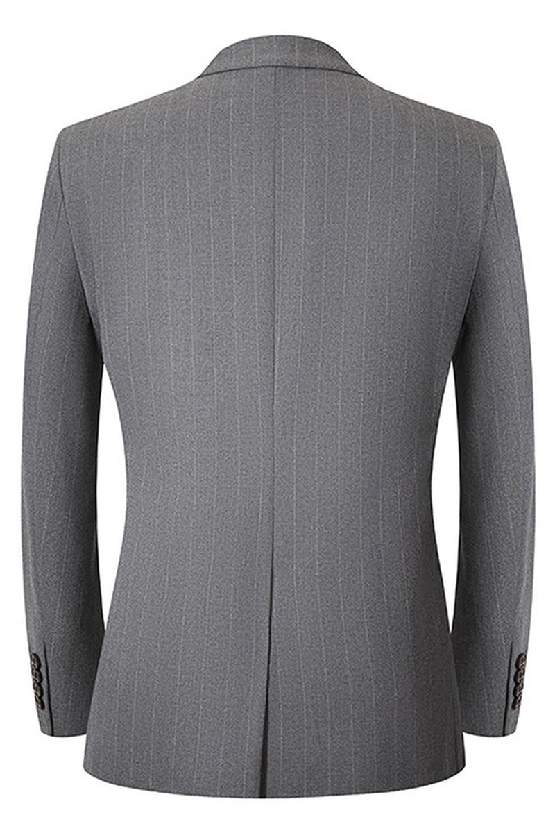 Laden Sie das Bild in den Galerie-Viewer, Graue 2-teilige Einreihige Herren Ballanzüge mit Spitzrevers