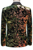 Laden Sie das Bild in den Galerie-Viewer, Glitzernder Blau-lila Herren Ballblazer mit gekerbtem Revers und Pailletten
