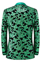 Laden Sie das Bild in den Galerie-Viewer, Grüne 2-teilige Jacquard Schal Revers Anzüge für Herren