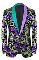 Laden Sie das Bild in den Galerie-Viewer, Grüne 2-teilige Jacquard Schal Revers Anzüge für Herren