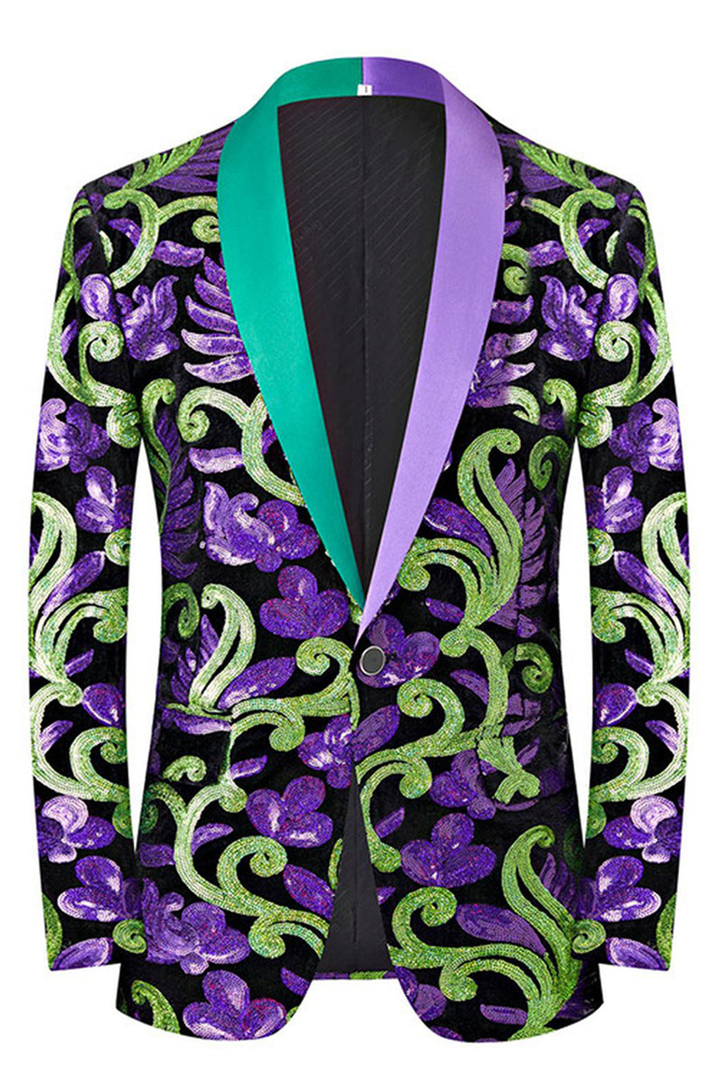 Laden Sie das Bild in den Galerie-Viewer, Grüne 2-teilige Jacquard Schal Revers Anzüge für Herren