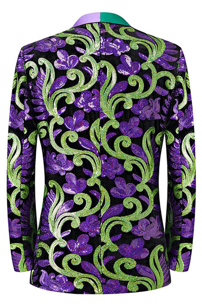 Laden Sie das Bild in den Galerie-Viewer, Grüne 2-teilige Jacquard Schal Revers Anzüge für Herren