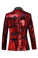 Laden Sie das Bild in den Galerie-Viewer, Glitzernder Schal-Revers Lila und Blau Herren Ballblazer mit Pailletten