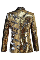 Laden Sie das Bild in den Galerie-Viewer, Glitzernder Schal-Revers Lila und Blau Herren Ballblazer mit Pailletten