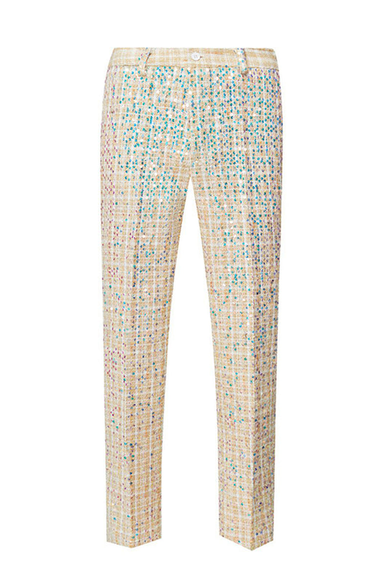 Laden Sie das Bild in den Galerie-Viewer, Glitzernde Champagner 2-teilige Herren Ballanzüge mit Pailletten