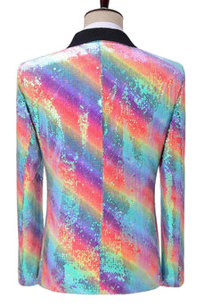 Glitzernder Regenbogen Schal Revers Herren Ballblazer mit Pailletten