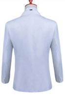 Laden Sie das Bild in den Galerie-Viewer, Weißer Peak Revers 2-teiliger Herren Ballanzug mit einem Knopf und Perlenstickerei