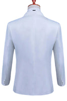 Laden Sie das Bild in den Galerie-Viewer, Weißer Schal Revers Slim Fit 2-teiliger Herren Ballanzug mit Perlenstickerei