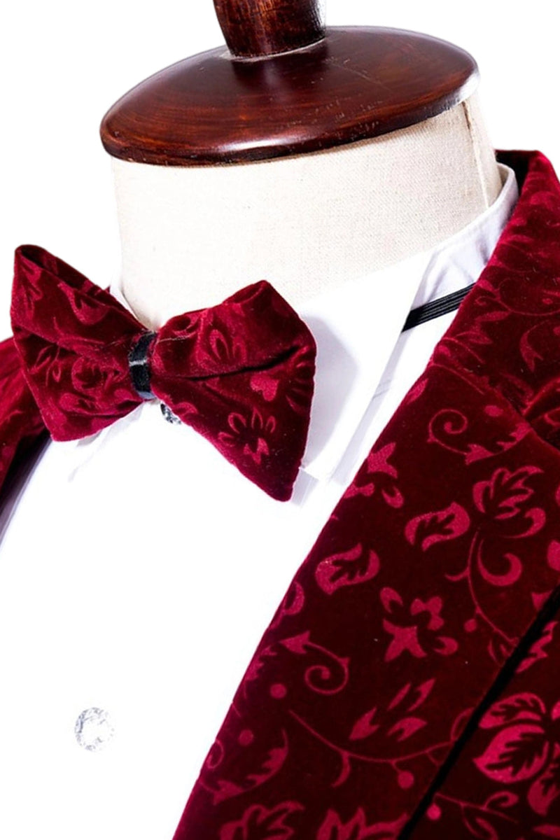 Laden Sie das Bild in den Galerie-Viewer, Roter Herren Ballblazer mit gekerbtem Revers und Slim Fit mit einem Knopf