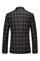 Laden Sie das Bild in den Galerie-Viewer, Schwarz Gestreifte 2-teilige Herren Ballanzüge mit spitzem Revers