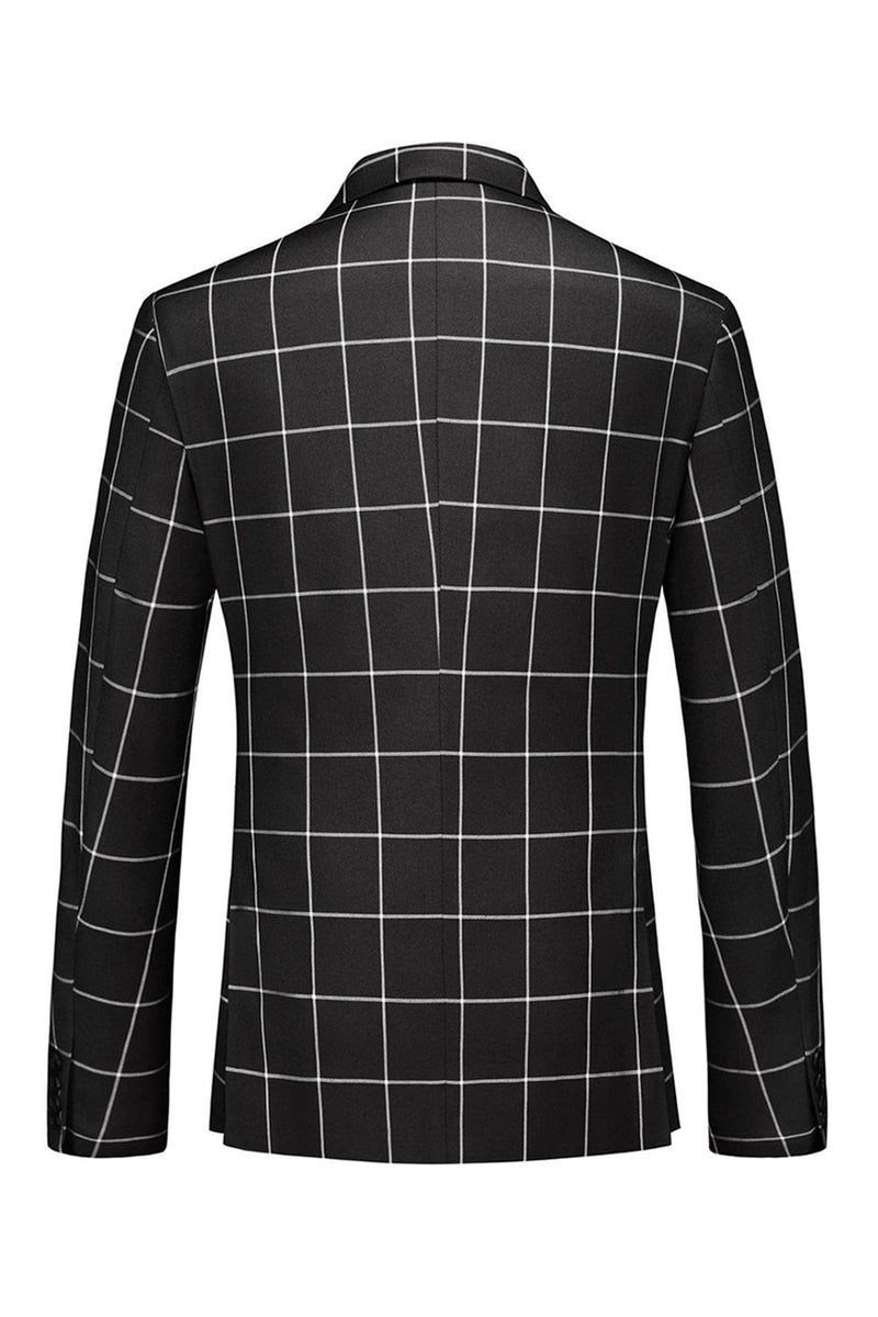 Laden Sie das Bild in den Galerie-Viewer, Schwarz Gestreifte 2-teilige Herren Ballanzüge mit spitzem Revers