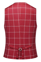 Laden Sie das Bild in den Galerie-Viewer, Rot Gestreifte Spitzrevers 3 Stück Herren Ballanzüge