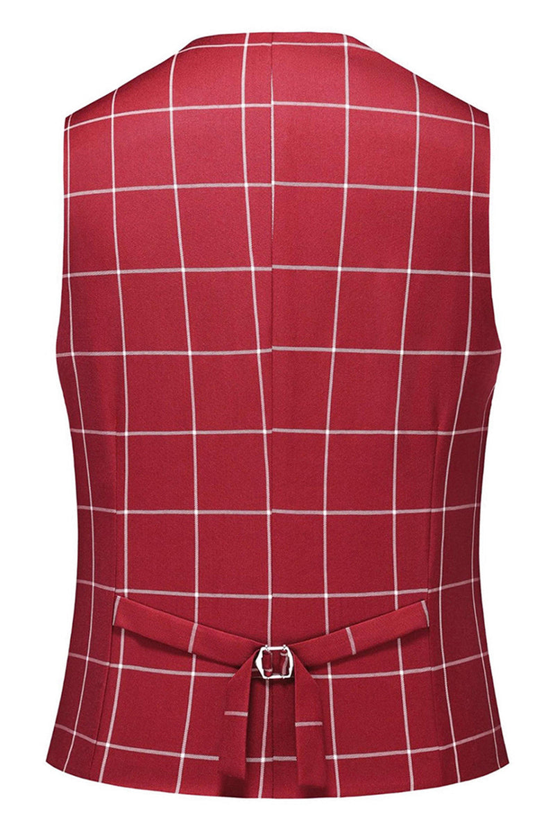 Laden Sie das Bild in den Galerie-Viewer, Rot Gestreifte Spitzrevers 3 Stück Herren Ballanzüge