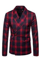 Laden Sie das Bild in den Galerie-Viewer, Marineblauer Schal Revers Gestreifter Herren Ballblazer