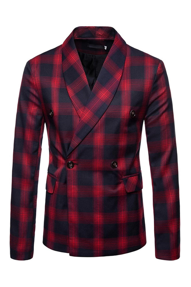 Laden Sie das Bild in den Galerie-Viewer, Marineblauer Schal Revers Gestreifter Herren Ballblazer