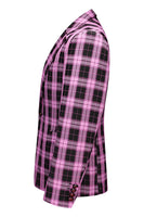 Laden Sie das Bild in den Galerie-Viewer, Roter Vintage Ballblazer mit gekerbtem Revers und gestreiftem Revers