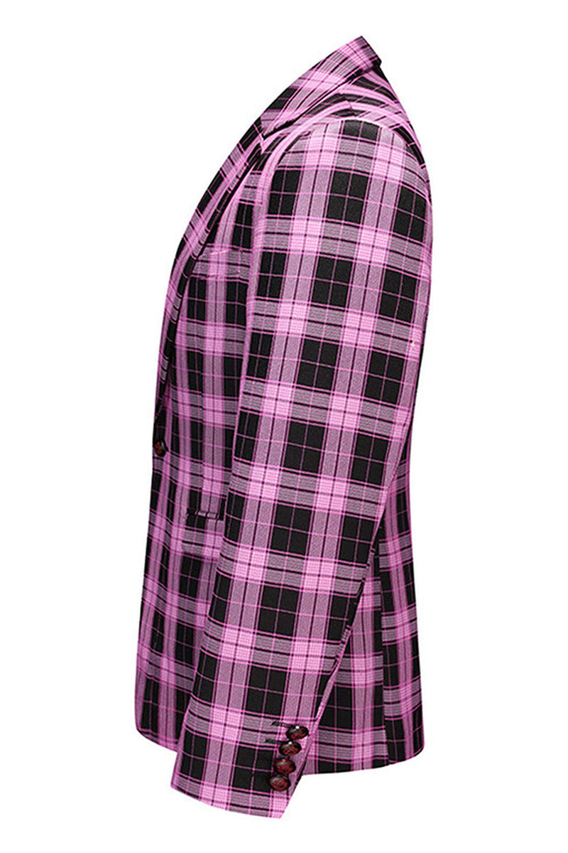 Laden Sie das Bild in den Galerie-Viewer, Roter Vintage Ballblazer mit gekerbtem Revers und gestreiftem Revers