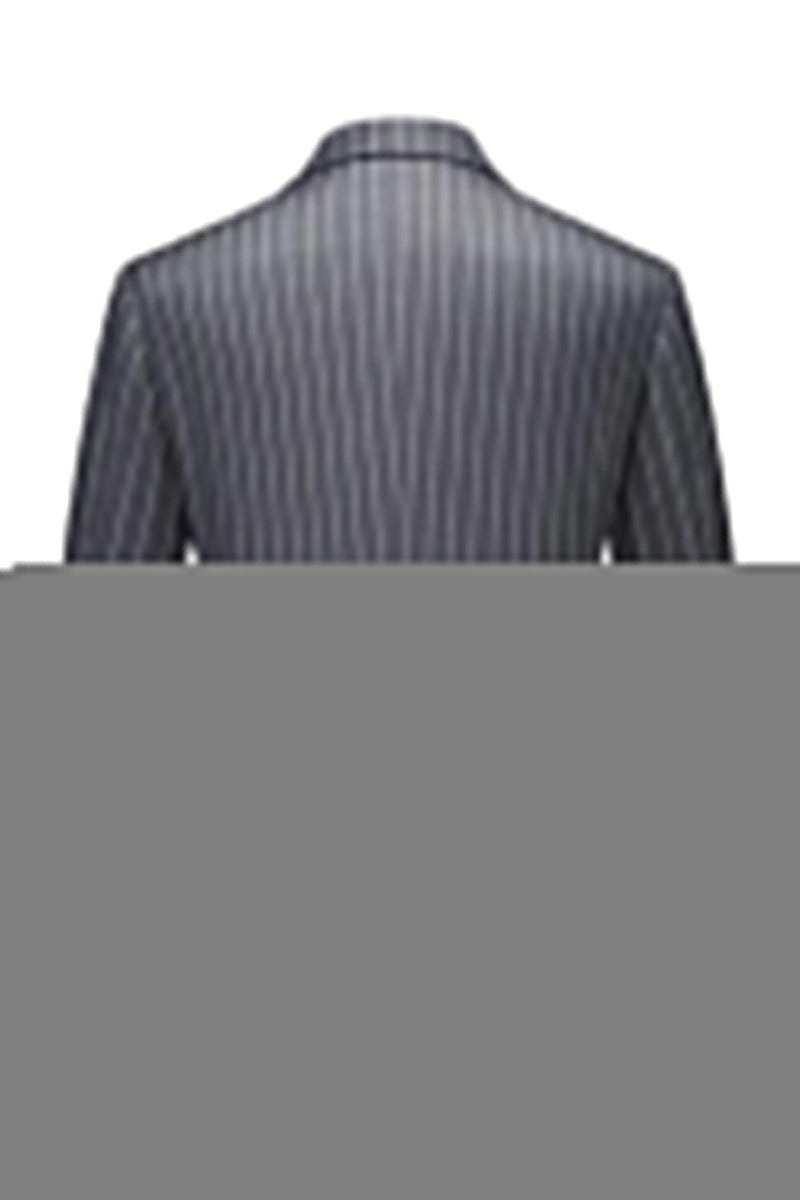 Laden Sie das Bild in den Galerie-Viewer, Blauer Peak Revers Gestreifte 2-teilige Herrenanzüge