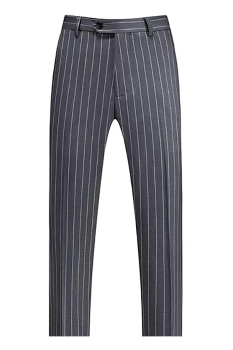 Laden Sie das Bild in den Galerie-Viewer, Blauer Peak Revers Gestreifte 2-teilige Herrenanzüge