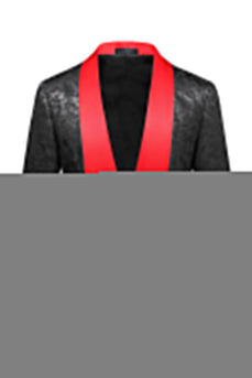 Schwarzer Schal Revers Ein Knopf 2-teilige Herren Ballanzüge