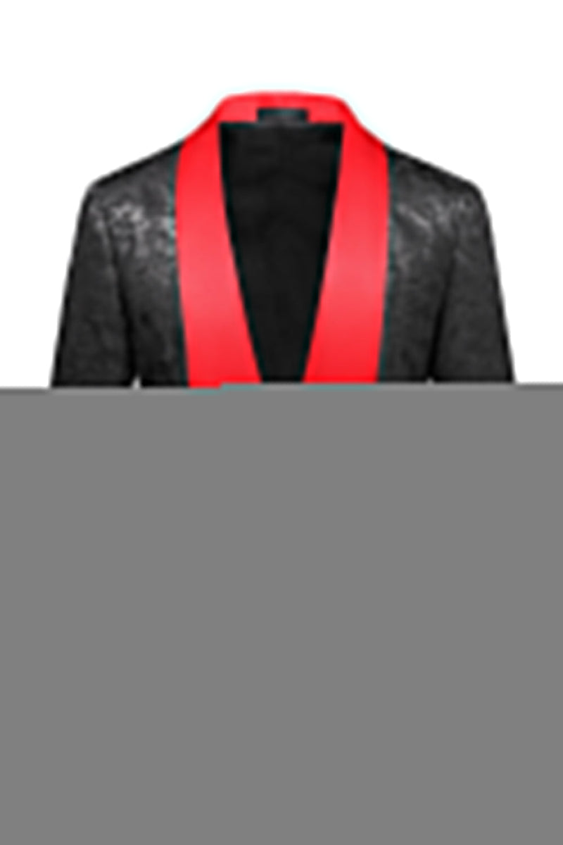 Laden Sie das Bild in den Galerie-Viewer, Schwarzer Schal Revers Ein Knopf 2-teilige Herren Ballanzüge