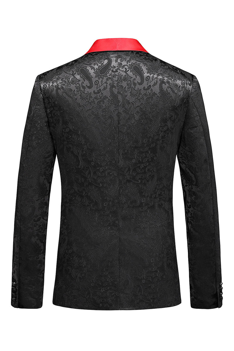 Laden Sie das Bild in den Galerie-Viewer, Schwarzer Schal Revers Ein Knopf 2-teilige Herren Ballanzüge