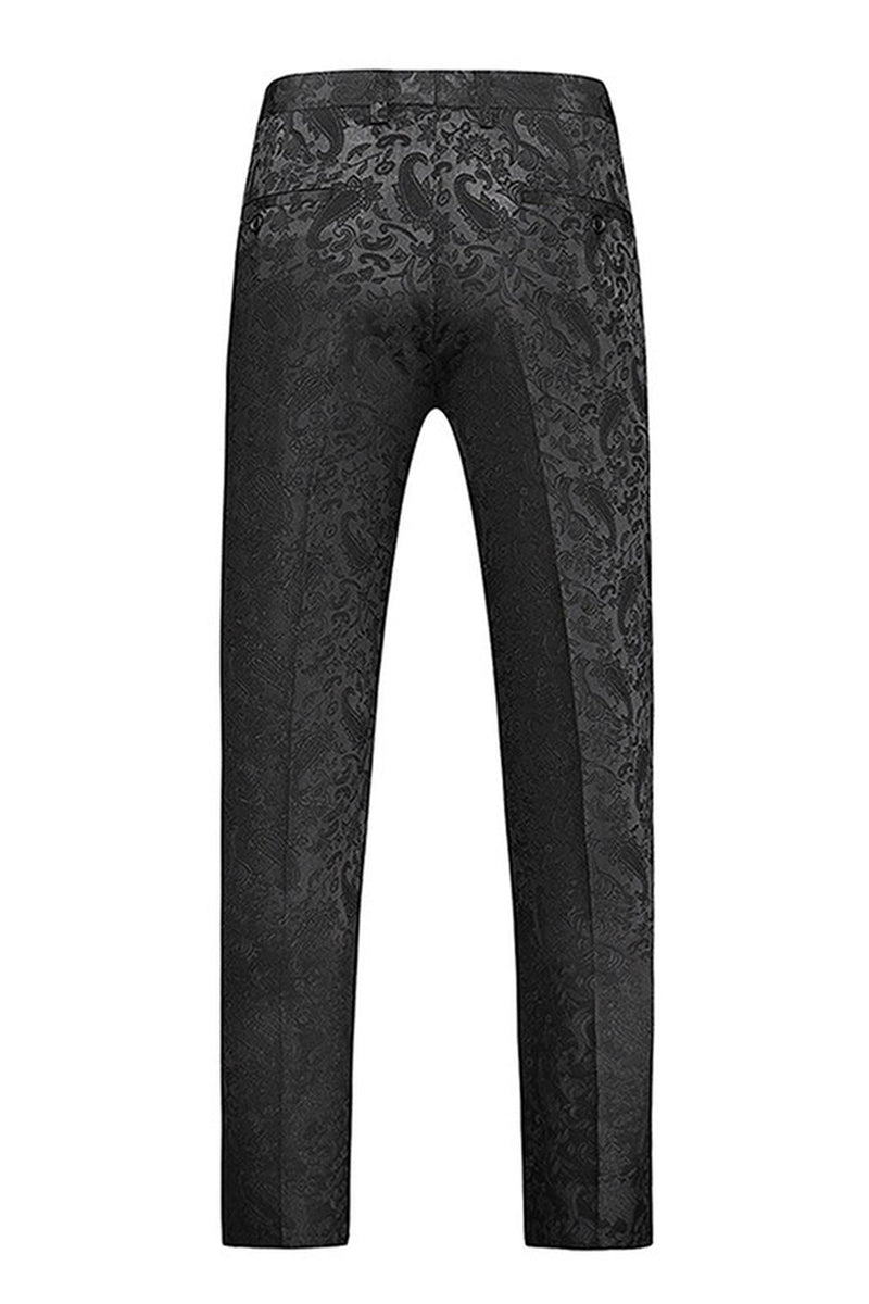 Laden Sie das Bild in den Galerie-Viewer, Schwarzer Schal Revers Ein Knopf 2-teilige Herren Ballanzüge