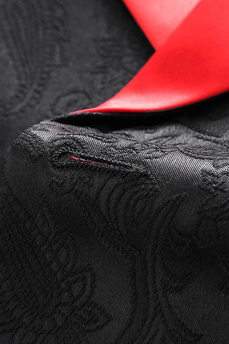 Laden Sie das Bild in den Galerie-Viewer, Schwarzer Schal Revers Ein Knopf 2-teilige Herren Ballanzüge