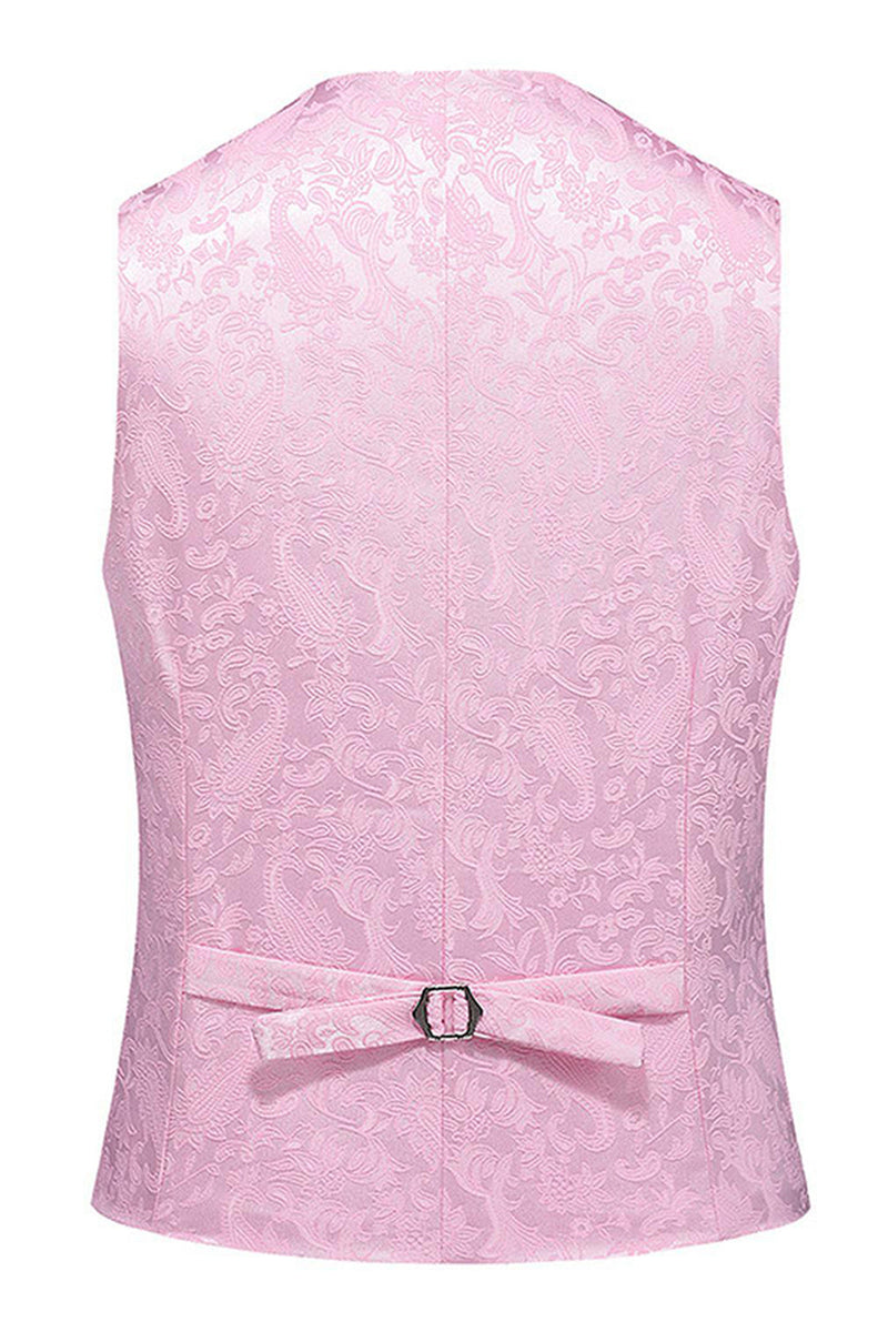 Laden Sie das Bild in den Galerie-Viewer, Rosa Druck Peak Revers 3-teilige Herren Ballanzüge